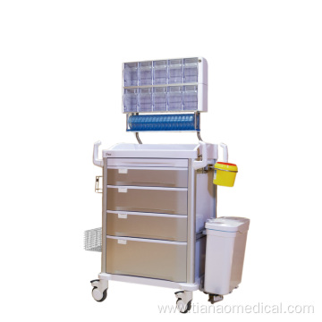 Hospital Multifunctional 4-Layer Drawer Anesthesia Trolley